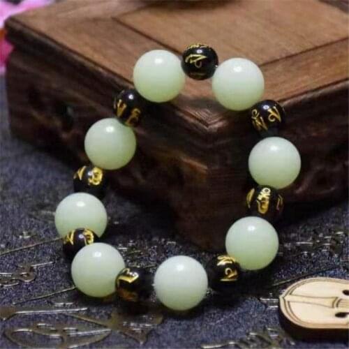 AAAAA Natural Stone Luminous Beaded Yoga Bracelet Charm Light Glowing Beads Fluorite Bracelets For Women Men Jewelry