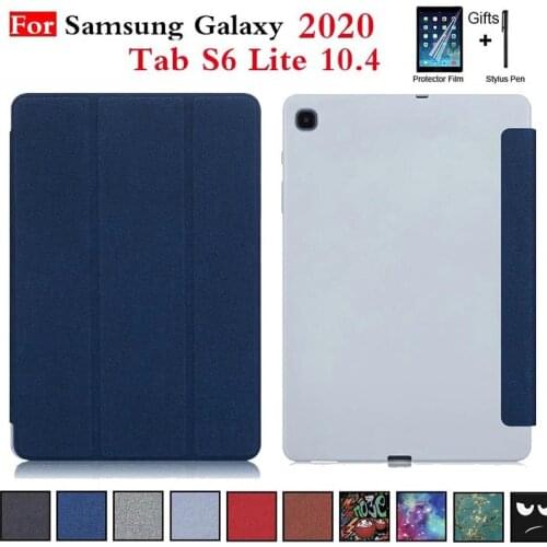 Gligle for Samsung Galaxy Tab S6 Lite 10.4 SM-P610 SM-P615 Tablet shell case cover with pencil slot+screen film+touch pen