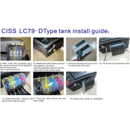 CISS for BROTHER LC40 LC73 LC77 MFC-J6510DW MFC-J6710DW MFC-6910DW MFC-J5910CDW MFC-J6510CDW MFC-J6710CDW FC-J6910CDW Printer