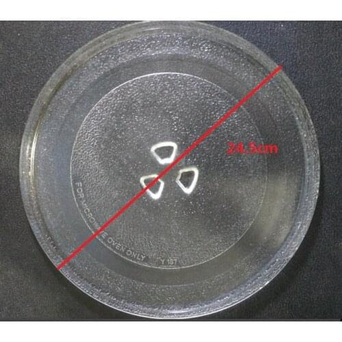 Quality microwave oven parts rotary glass plate swivel dish pallet 24.5cm dish
