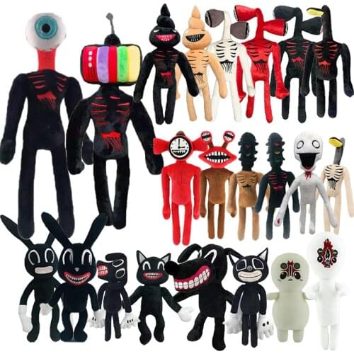 Kawaii Siren Head Plush Toys Soft Scary Sirenhead Stuffed Doll Animal Black Cat Peluches Toys for Kids Birthday Christmas Gifts