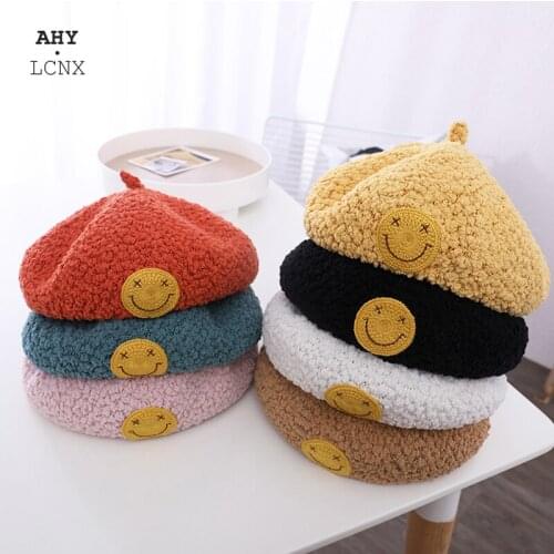 Fashion Baby Beret kids Hats for Girls Plush Wool Pear Children’s Beanies Cap Kids autumn winter Hat Toddler Candy Color caps
