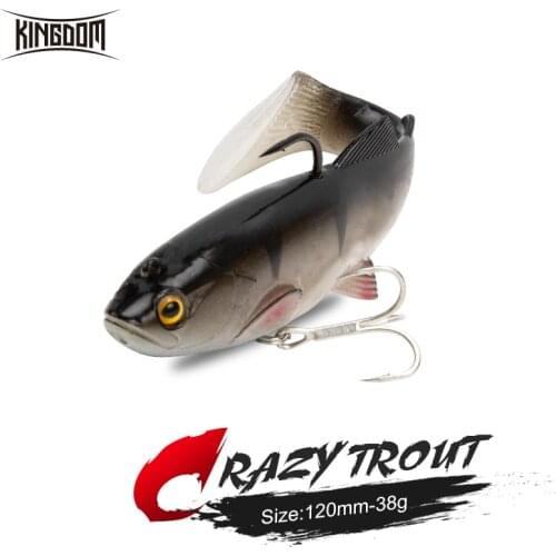 Kingdom Crazy Trout Soft Bait 120mm 38g Fishing Lures Jigging PVC Saltwater Swimbaits Sensitive T-tail Leurre Souple Lure Tackle
