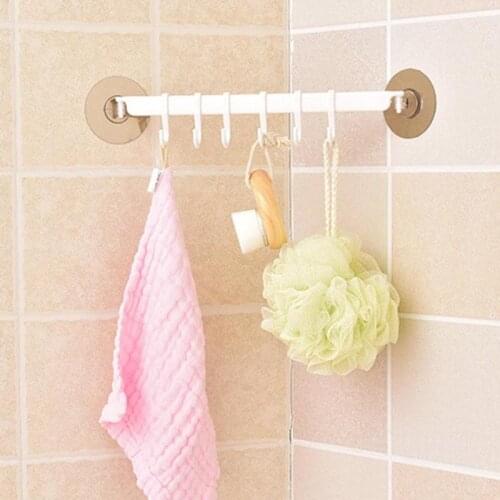 3M Kitchen Cabinet Wall Cabinet Hook Bathroom Storage Strong Sticky 6 Hooks Up Wall Rails Towel Shelf Rack Free shipping