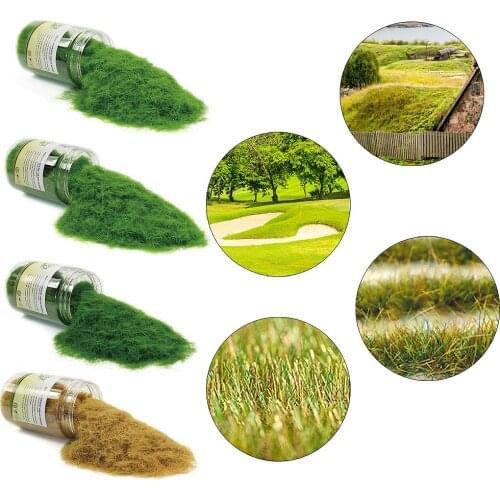 One bottle 35g 8mm Electrostatic Grass CFA7 Turf Flock Lawn Nylon Static Grass Powder Miniature Scenery Architectural Layout