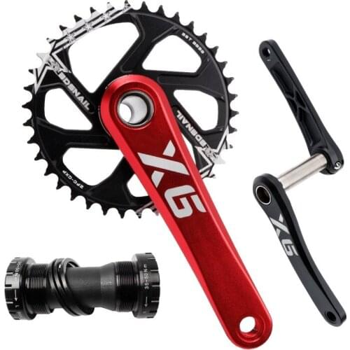 IXF X6 Aluminum Alloy MTB Bike CNC Hollow Intergrated Chainwheel 170/175mm with Bottom Bracket Bicycle Parts