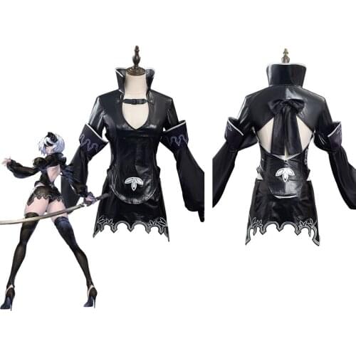 Re[in]carnation YoRHa 2B Cosplay Costume 2B Black Dress Uniform Suit Halloween Carnival Custom Make