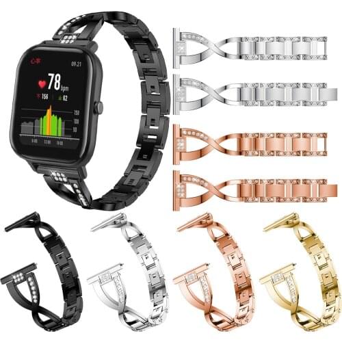 20mm Band for Xiaomi Huami Amazfit Bip Lite Youth/GTR 42mm/GTS Watchband Strap Smart Watch Band Bracelet Stainless Steel Correa