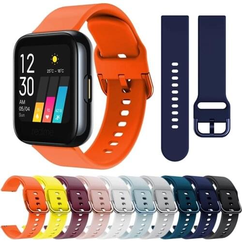 Silicone Watchband 20 22mm Strap For Realme GTR 47 42 Bip S GTS Smartwatch Replacement Sport Wristband Soft Bracelet Accessories
