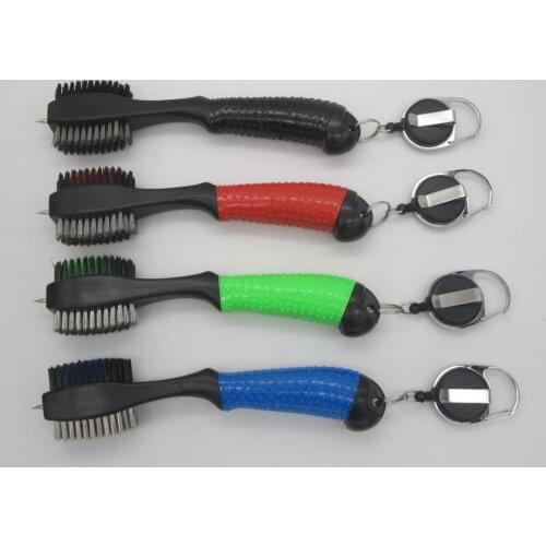 2020 new design with strong Retractable Zip-Line strong Non-slip handle Golf Clean Brush and Flexible Club Groove Cleaner