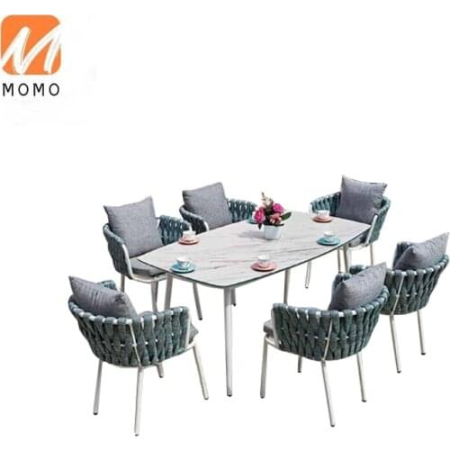 Modern Outdoor Garden Patio Furniture Cast Aluminum Dining Tables Chairs Set