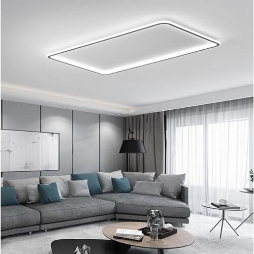 Modern Ultra-Thin Ceiling Light For Living Dining Room Bedroom Kitchen Round Square Rectangle Multi Size Luminaire Fixture