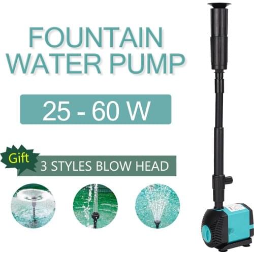 25W 35w 50W 60W Ultra-Quiet Submersible Water Fountain Pump Filter Fish Pond Aquarium Water Pump Tank Fountain 110V-240V