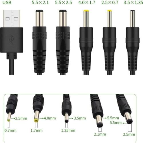 USB to DC 3.5*1.35mm 2.5*0.7mm 4.0*1.7mm 5.5*2.1mm 5.5*2.5mm Plug DC 5V Jack Power Extension Cable Connector 50cm 1m 2m