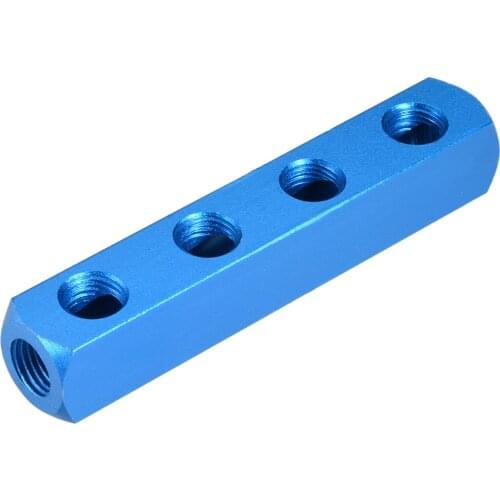 Uxcell 1/4" G Threaded Pneumatic 7 Ports 4 Way Quick Connect Splitter Air Hose Inline Manifold Block Splitter 2Pcs
