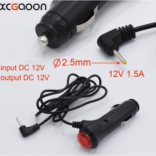 XCGaoon 10 piece 2.5mm port Car Charger for Car Radar Detector & GPS, input 12V, Ouput 12V 1.5A, Cable Length 1.2m ( 3.9ft )