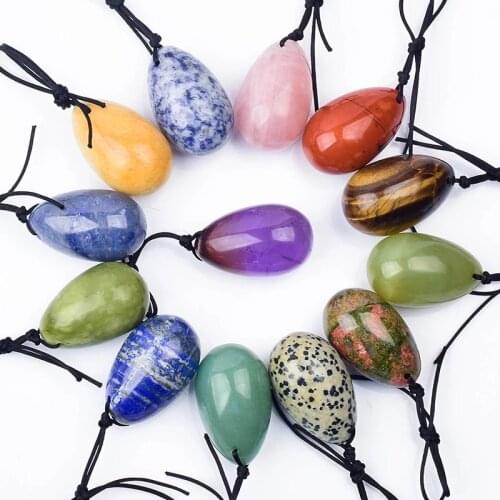 30 X 20 MM Massage Egg Natural Crystal Jade Mineral Yoni Ball Kegel Vaginal Exercise Tool Pelvic Floor Muscle Health Care Women