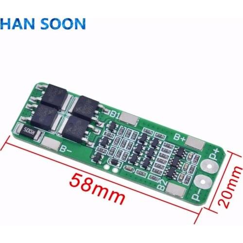 3S 20A Li-ion Lithium Battery 18650 Charger PCB BMS Protection Board For Drill Motor 12.6V Lipo Cell Module 64x20x3.4mm