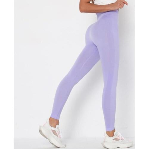 Womens Sports Pants Seamless Leggings Fitness Tummy Control Pants Stretchy Sports Leggings Gym High Waist Leggings