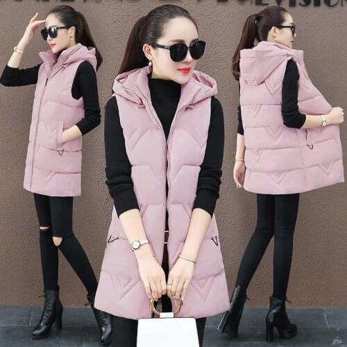 New Autumn Winter Cotton Vest Women Ladies Casual Waistcoat Female Sleeveless Vest Jacket Slim Fit Warm Puffer Coat