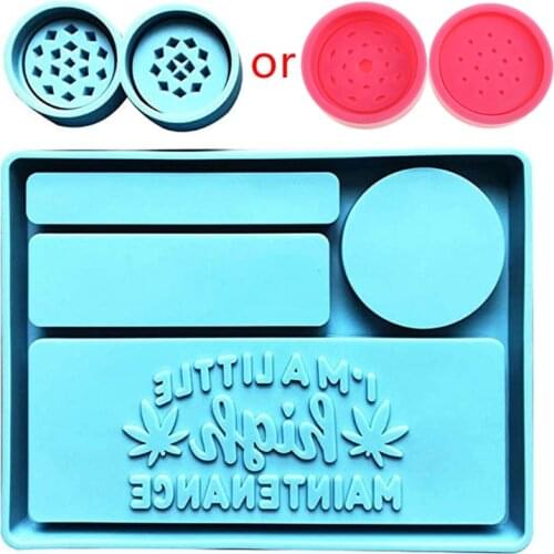 1 Set Rolling Tray Mold with Herb Grinder Epoxy Resin Mold Jewelry Holder Silicone Mould DIY Crafts Decortaions Tool