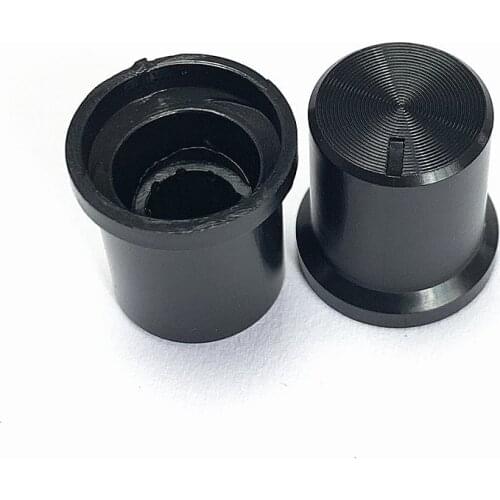10PCS 15* 17mm 148 Potentiometer Encoder Band Plastic Knob 6mm Shaft Hole Dia Threaded Knurled Potentiometer Knobs