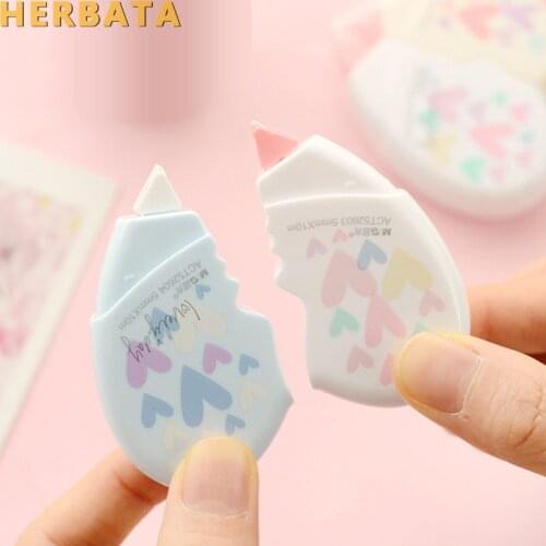 2 pcs/pair Love Heart correction tape material escolar kawaii stationery office school supplies papelaria 10M CL-1406