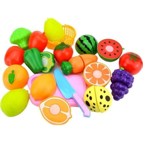 25PCS Children Kitchen Pretend Play Toys Cutting Fruit Vegetable Food Miniature Play Classic Kids Toys Playset Educational Toys