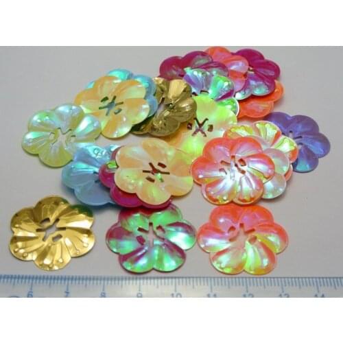 250pcs 27mm Mixed Color Flower loose sequins Paillettes sewing Wedding clothes Costume jewelry accessories decorative craft