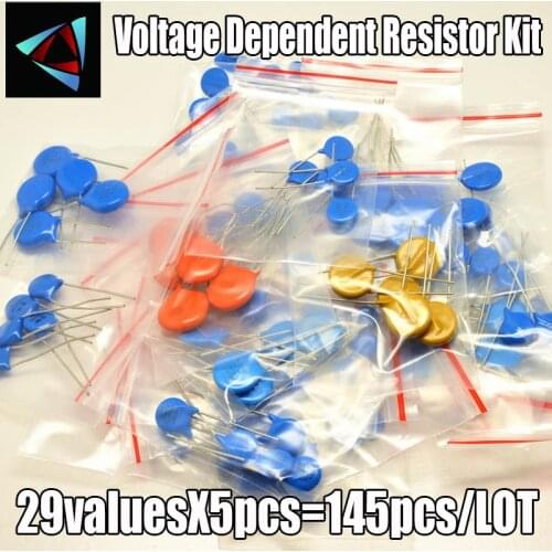 29valuesX5pcs=145pcs Voltage Dependent Resistor Kit VDR 07D 10D 14D 20D Varistor Resistor Pack