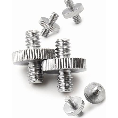 2PCS1/4"-1/4" Screw Male to Male Metal Adapter Screw 1/4" Male Threaded to 1/4" 3/8 Male Threaded Screw Photo Studio Accessories