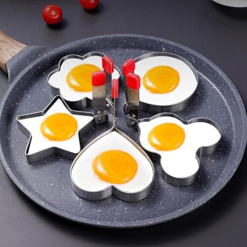 304 Stainless Steel Fried Egg Mold Artifact Fried Egg Model Fried Egg Maker Love Heart-shaped Poached Egg Rice Ball Grinding Too