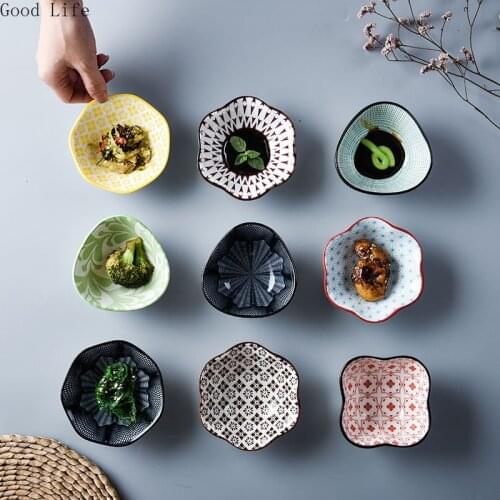 4PCS Ceramic Small Dish Household Tableware Vinegar Soy Sauce Seasoning Dish Side Dish Table Decoration Hotel Service Supplies
