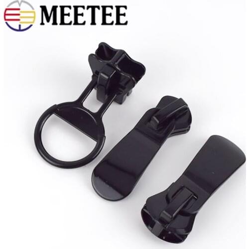 5pcs 15# 20# Black Zipper Sliders For Resin Zipper Down Jacket Tent Zipper Head Spoon Shape Zipper Puller DIY Sewing Accessories