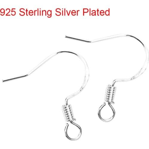 50pcs Silver Color Earrings Hooks Anti Allergy Hypoallergenic Earring Clasps Wire Diy Jewelry Making Accessories