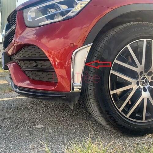 ABS Chrome Front Bumper Side Outlet Frame Car Styling Accessories For Mercedes-Benz GLC Class 2020