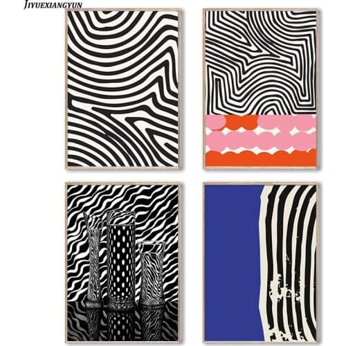 Abstract Modern Geometry Posters and Prints Color Block Wall Art Canvas Painting Line Drawing Pictures For Living Room Decor