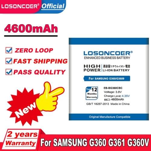 LOSONCOER 4200mAh for Samsung Galaxy EB-BG360BBE EB-BG360CBC G360 G3606 G3608 G3609 G361F G360H/F LTE SM-G3606 G361H BATTERY