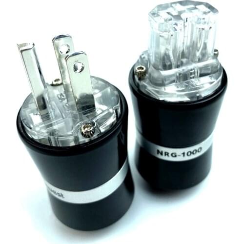 Audiophile NRG-1000 Silver Plated AC Power Plug Cold-Welded IEC Connector for DIY HiFi Audio Adapter US & EU Version