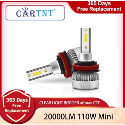 CarTnT Car Headlight H11 110W 20000LM LED Bulb H4 H7 H1 H8 HB3 9005 HB4 9006 9012 HIR2 6000K Car Styling Lamp Fog Light Bulbs