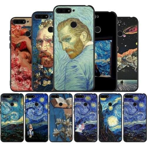 Van Gogh Starry sky art Black TPU Silicone Soft Phone Case For Honor 8X 9 8 10 20 30 Lite Pro MATE 9 10 20 30 Pro Lite