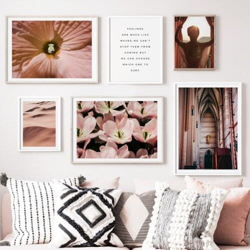 Flower Plant Girl Desert Church Quotes Wall Art Canvas Painting Nordic Posters And Prints Wall Pictures For Living Room Decor