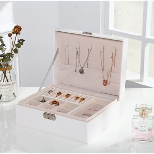 Double-Layer Velvet Jewelry Box High Capacity Leather European Jewelry Storage Box Large Space Jewelry Holder Gift Box