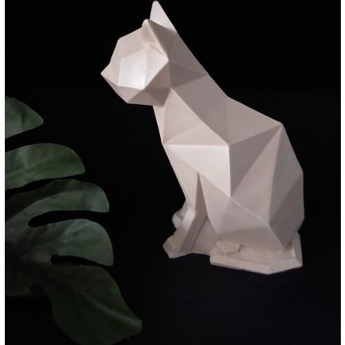 Geometric 3D Silicone Animals Mold Geometry cat shape silicone mold Nordic style DIY Home Desktop decoration mold cement Moulds