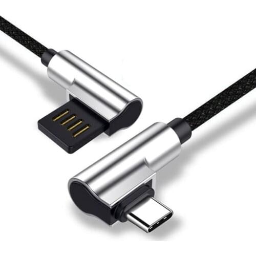 USB Type C Cable 90 Degree Angled USB C Cable USB for Samsung Galaxy S10 S9 Plus Xiaomi Mi 8 6 MAX 3 LG USB C Charge Data Cable