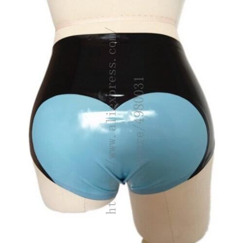Made of 0.4mm thickness natural & flexible latex bondage underwear cool black women latex shorts