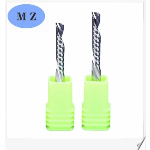 10pcs 3.175mm 4mm 5mm 6mm AAA Left Spiral milling cutter down cut one Flute router bit CNC end mill carbide milling cutter