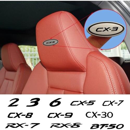 Car Chair Seat sticker Headrests Badge Sticker For MAZDA 2 3 6 BT-50 CX-3 CX-5 CX-7 CX-8 CX-9 CX-30 MX-5 RX-7 RX-8 accessories