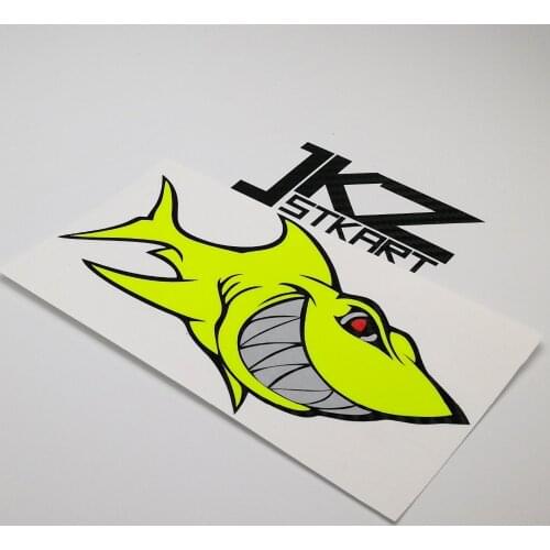 JKZ STKART Vinyl Die Cut Multi-layer Stickers Decals Cartoon Smile Shark II 15cm x 8cm for ATV Motor Bike Truck Helmet Sticker