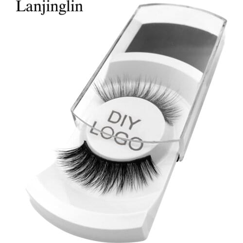 50 pairs natural false eyelashes DIY LOGO makeup fake eyelashes 3D mink lashes Eyelash wholesale supplier private label